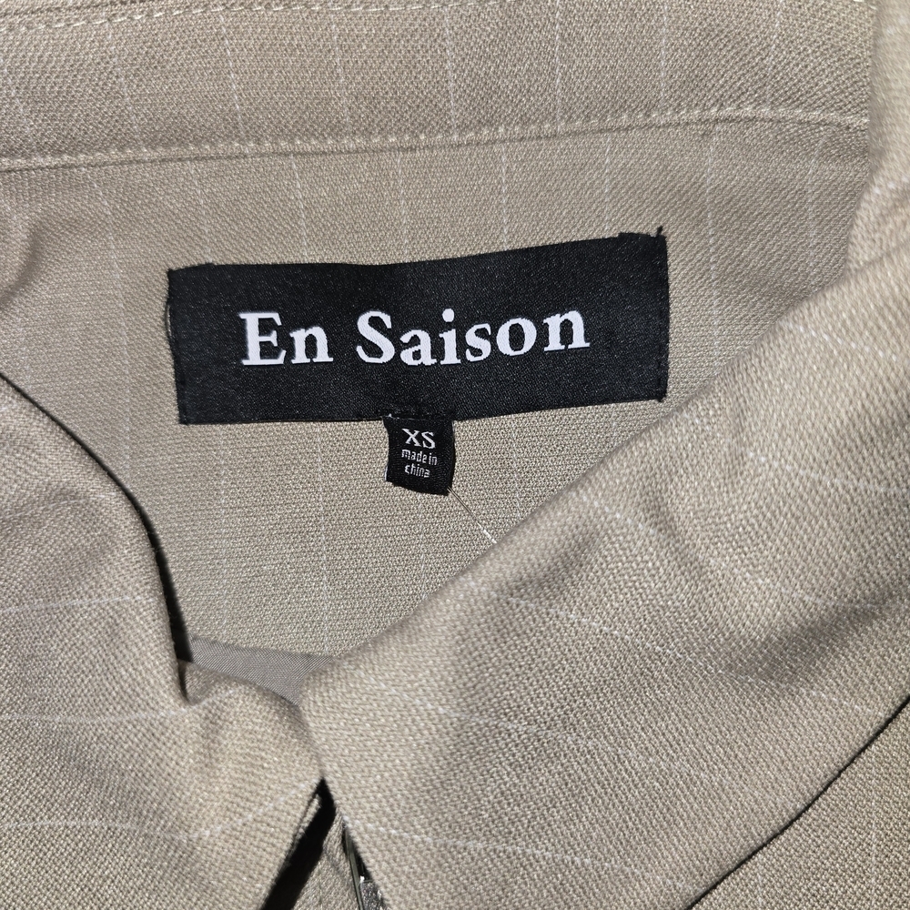 En Saison Women's Light Taupe Zip-Front Jacket - Picture 7 of 9
